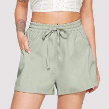 Shein Drawstring Waist Pocket Side Shorts