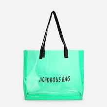 Shein Clear Slogan Print Tote Bag