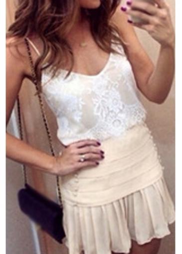 Rosewe Open Back Ruffled Chiffon Mini Dress