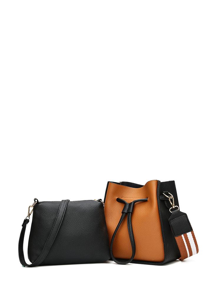 Shein Drawstring Design Pu Shoulder Bag 2pcs