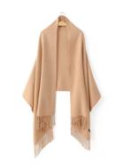 Shein Beige Long Fringe Elegant Shawl Scarf