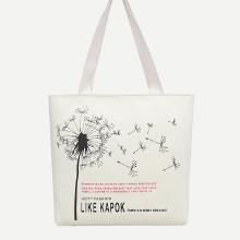 Shein Dandelion Print Tote Bag