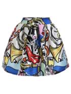 Shein Graffiti Print Box Pleated Skirt