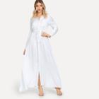 Shein Self Belted Solid Shirt Dress