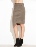 Shein Split Asymmetrical Skirt With Pockets