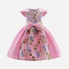 Shein Girls Embroidery Mesh Overlay Bow Tie Ball Gown