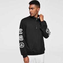 Shein Men Zip Front Letter Print Pullover