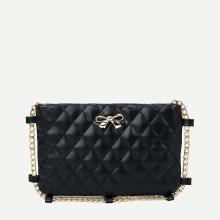 Shein Bow Tie Detail Quilted Chain Bag