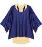 Shein Navy Batwing Short Sleeve Loose Two Pieces T-shirt