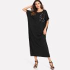 Shein Polka Dot Bow Embellished Cocoon Dress