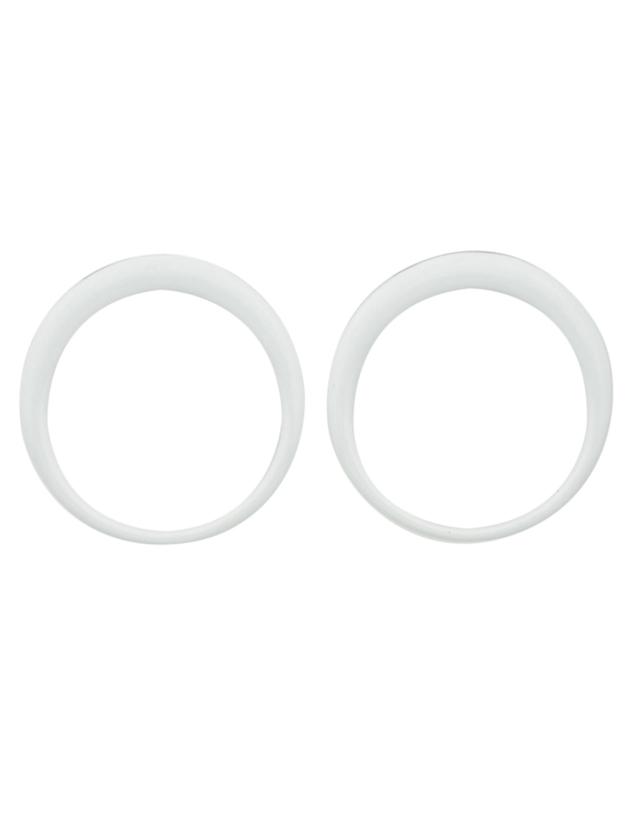 Shein White Enamel Big Round Stud Earrings