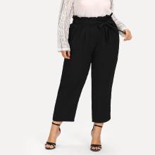 Shein Plus Self Belted Frill Waist Sweatpants