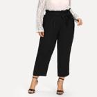 Shein Plus Self Belted Frill Waist Sweatpants