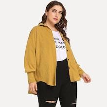 Shein Plus Pocket Decoration Solid Coat