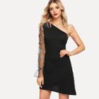 Shein Contrast Mesh Embroidery Dress