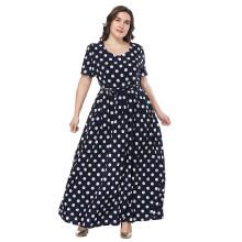 Shein Plus Polka Dot Self Tie Waist Dress