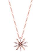 Shein Rose Gold Faux Gem Inlaid Helm Pendant Necklace