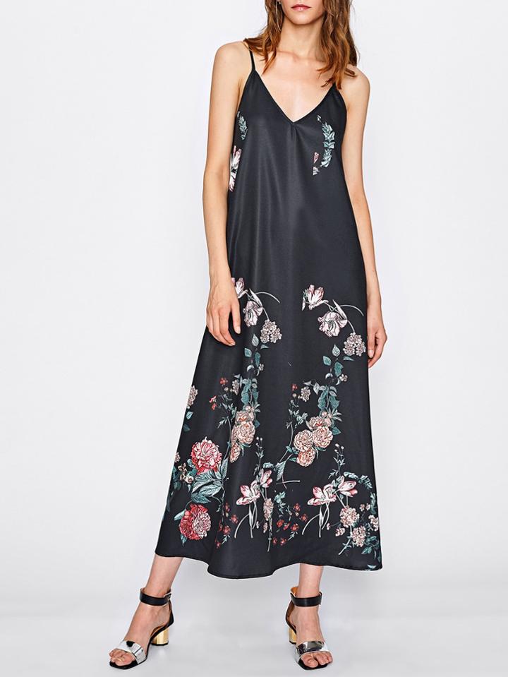 Shein Botanical Print Swing Cami Dress