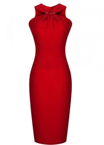 Rosewe Enchanting Off The Shoulder Red Knee Length Dress