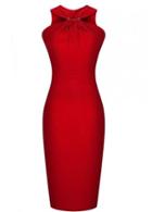Rosewe Enchanting Off The Shoulder Red Knee Length Dress