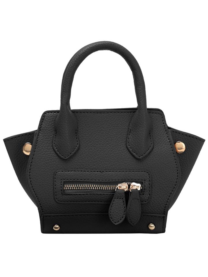 Shein Black Smiley Face Trapeze Crossbody Bag