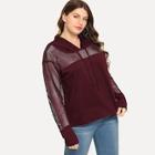 Shein Plus Drop Shoulder Cut-and-sew Hoodie