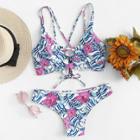 Shein Crisscross Front Floral Bikini Set