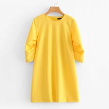Shein Solid Zip Back Tunic Dress