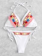 Shein Self Tie Tassel Bikini Set