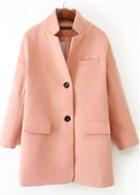 Rosewe Brief Single Breasted Long Sleeve Woman Coat Pink