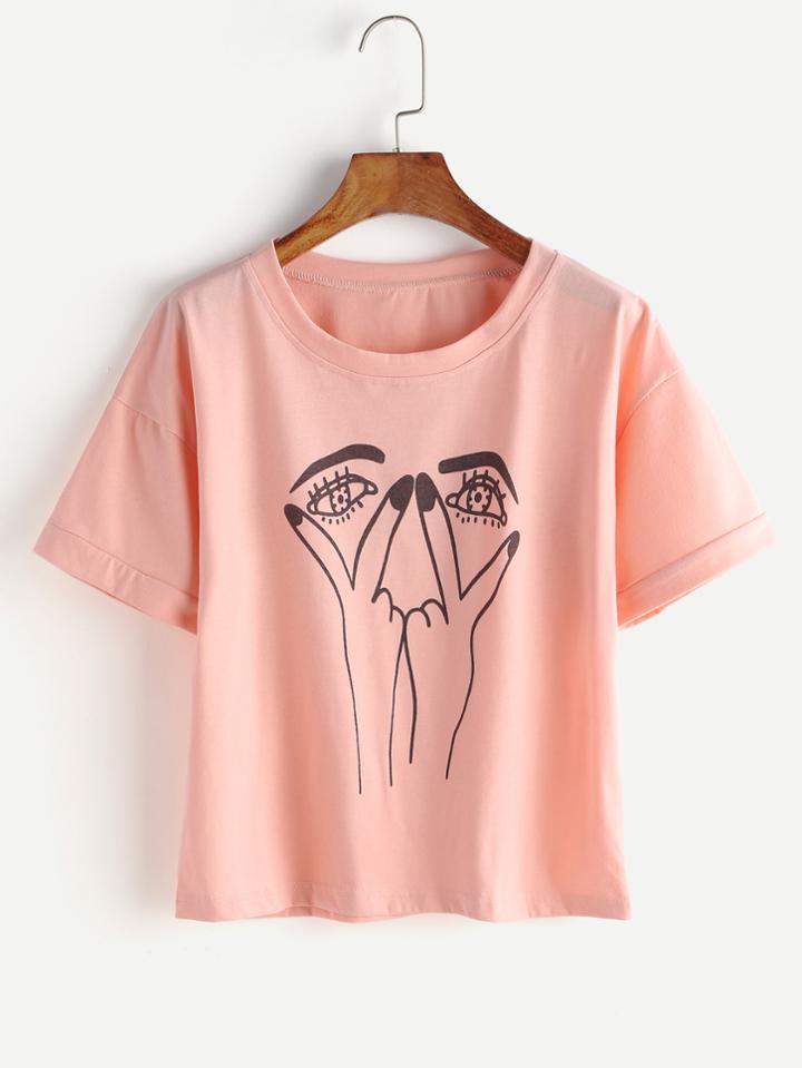 Shein Eyes Print T-shirt