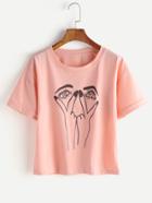 Shein Eyes Print T-shirt