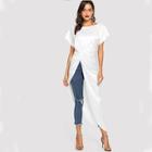 Shein Twist Split Dip Hem Blouse