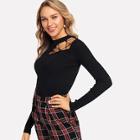 Shein Cut Out Lace-up Sweater