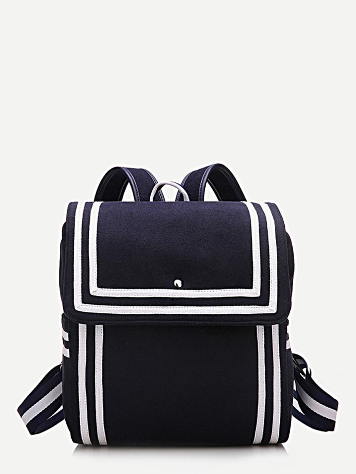 Shein Contrast Trim Flap Backpacks Bag