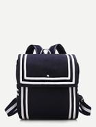 Shein Contrast Trim Flap Backpacks Bag