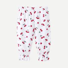 Shein Girls Cherry Print Ruffle Hem Pants