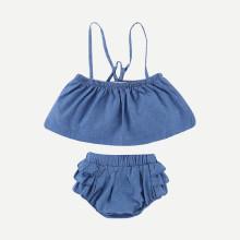 Shein Girls Cami Top With Ruffle Trim Shorts