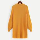 Shein Lantern Sleeve Eyelet Detail Knit Dress
