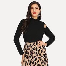 Shein Slim Fitted Mock Neck Tee