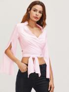 Shein Cutout Back Crisscross Tie Detail Crop Top