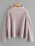 Shein Funnel Neck Drop Shoulder Jumper