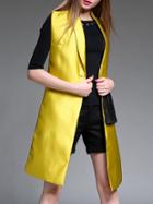 Shein Yellow Tassels Polka Dot Vest