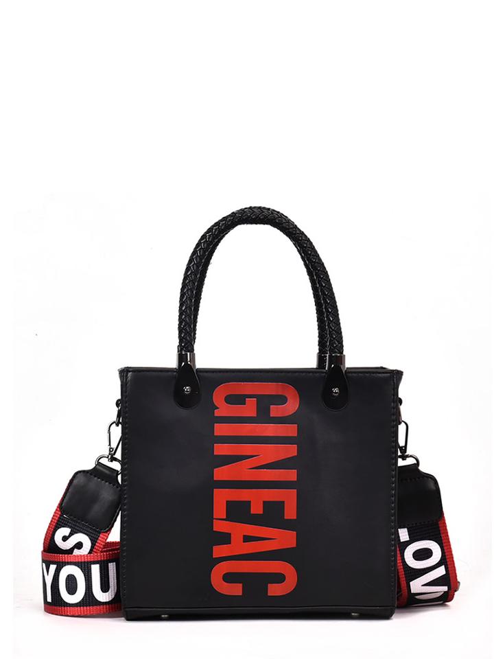 Shein Letter Print Square Satchel Bag