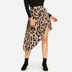 Shein Asymmetric Leopard Wrap Skirt