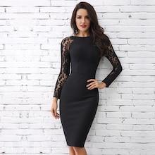 Shein Lace Raglan Sleeve Bodycon Dress