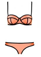 Rosewe Edge Decoration Orange Spaghetti Strap Swimwear