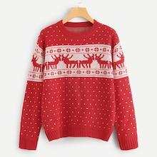 Shein Plus Two Tone Christmas Jumper