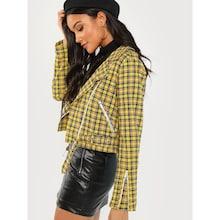 Shein Notch Collar Buckle Belted Jacket