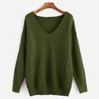 Shein V Neck Solid Sweater